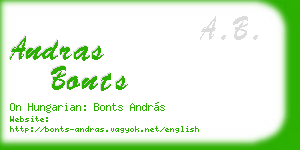 andras bonts business card